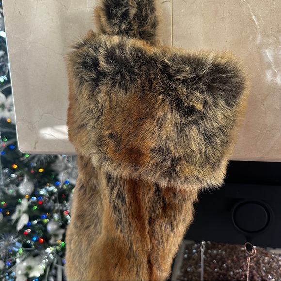 Faux Fur Christmas Stocking by Designer Tahari Home - Picture 4 of 5